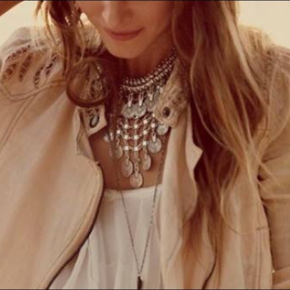 Silver-tone Bohemian Coin Necklace - Picture 3 of 4